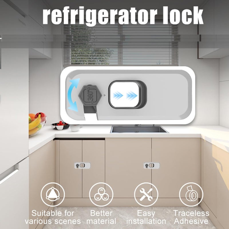 Wilbeva 5 Pack Fridge Locks with Self Adhesive, Refrigerator Latch for Kids, Toddlers and Children, Child & Baby Proofing Freezer Door Lock for, Cabinets and Drawers, Oven, Windows - Image 5